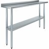 Amgood 14 in. X 60 in. Stainless Steel Prep Table with 1.5in Backsplash WT-1460-BS-Z